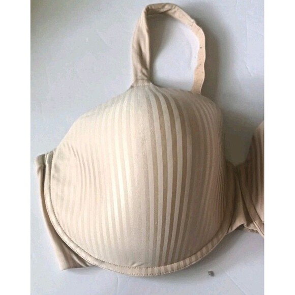Playtex  Perfectly Smooth Bra Size 44DD Beige Satin Stripe Underwire Style 4747 - Picture 5 of 6